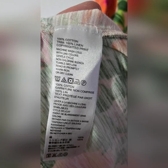 Tommy Bahama Tropical Floral Dress Womens Large Pink Sleeveless V-Neck Summer - Picture 5 of 5